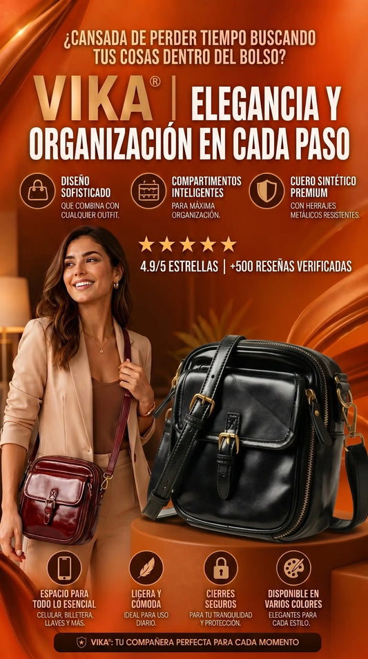 VIKA – LIQUIDACION Diseño en cuero y herrajes metálicos